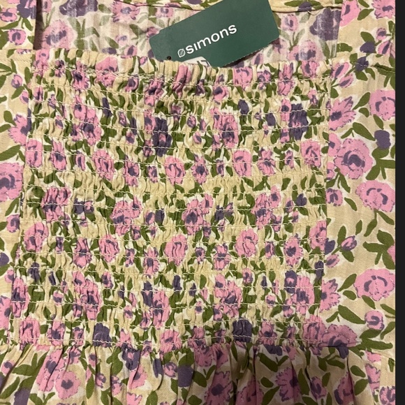 Only purple flowers 100% cotton cropped ruffle tank blouse NWT - Picture 10 of 12